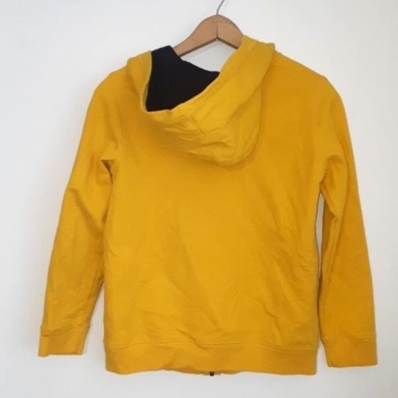 OshKosh B'Gosh Yellow Full Zip Hoodie Navy Blue Logo Boys Size 14 - Picture 3 of 8
